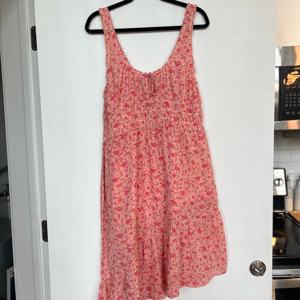 Floral Pink Sleeveless Dress